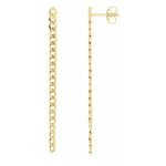 Boucles doreilles - femme - pendantes - longues - 7 cm - maille gourmette - plaqu or jaune 750 / 1000 ...