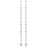 Boucles doreilles - femme - pendantes - longues - argent massif 925 / 1000 - 7. 5 cm - finition boule ...