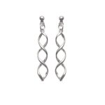 Boucles doreilles pendantes - bijouxia - femme - argent massif 925 / 1000 - spirale - 7 mm largeur