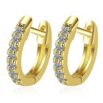 Boucles doreilles en plaqu� or pour dames halo rondes pour femmes hommes cubic bijoux zircone - bk