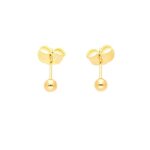 Boucles doreilles - femme / enfant - puces - boule - 3 mm - plaqu or jaune 750 / 1000 - 3 microns