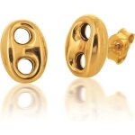 Boucles doreille puces grain de café or jaune 18 carat Boucles doreille puces grain de café or jaune 18 carat