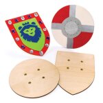 Boucliers en bois - baker ross - rouge - enfant - extrieur - a partir de 3 ans
