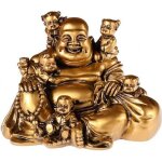 Bouddha rieur aux 5 enfants - joie et bonheur familial