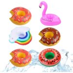 Bou�e gonflable donut marron � 120 cm avec morsure - anneau de natation piscine & eau avec porte - boisson ...