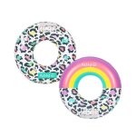 Bou�es gonflables ronde xxl pour piscine & plage - pack twin donut leopard �120cm