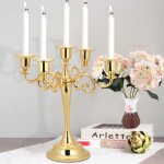 Bougeoir chandelier 5 branches vintage en mtal or - hb014 - alliage - style rtro - 26 x 265 cm