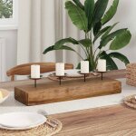 Bougeoir - chandelier vidaxl bougeoir naturel 50 x 15 x 10 cm teck massif