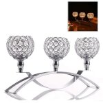 Bougeoir en cristal pour mariage table basse f�te d�coration de la saint - valentin - argent