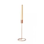 Bougeoir design sur pied m�tal rose gold 23 cm - rose gold