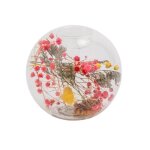 Bougeoir transparent fleurs s�ch�es color�es 11 x 105 cm