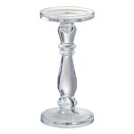 Bougeoir en verre design leti 27cm transparent