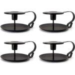 Bougeoir - vintage - fer forg� - 4pcs - noir - d�coration int�rieure