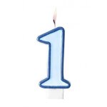 Bougie anniversaire 1 an bleue.