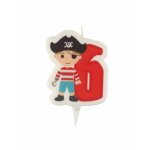 Bougie danniversaire pirate chiffre 6 - multicolore Bougie danniversaire pirate chiffre 6 - multicolore