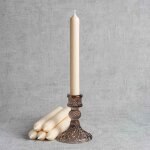 Bougies de chandelier ? lot de 6 ? 20 cm ? chandelle naturelle et artisanale - cire v�g�tale ? m�che ...