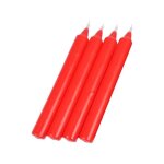 Bougies chandelier - essentiel - lot de 4 - rouge - hauteur 20 cm - sans parfum Bougies chandelier - essentiel - lot de 4 - rouge - hauteur 20 cm - sans parfum