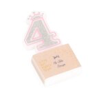 Bougie danniversaire chiffre 4 princesse 58 cm - rose