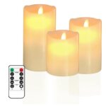 Bougies led - non spcifi - flamme vacillante - cire vritable - 3 pices - tlcommande incluse