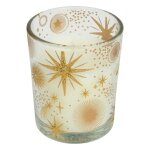 Bougie parfume photophore verre toile or 6. 5cm