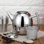 Bouilloire en acier inoxydable avec théière et théière avec filtre grande capacité (1l) - tam Bouilloire en acier inoxydable avec théière et théière avec filtre grande capacité (1l) - tam
