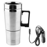 Bouilloire Électrique - inox - 350 ml + 150 ml - 12 v - chauffe - eau pour café et thé - portable Bouilloire Électrique - inox - 350 ml + 150 ml - 12 v - chauffe - eau pour café et thé - portable