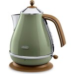 Bouilloire électrique - delonghi - icona vintage - 2000 w - 1. 7 l - vert olive et poignée canelle Bouilloire électrique - delonghi - icona vintage - 2000 w - 1. 7 l - vert olive et poignée canelle