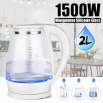 Bouilloire électrique en verre 2l 1500w avec éclairage led bleu Bouilloire électrique en verre 2l 1500w avec éclairage led bleu