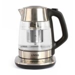 Bouilloire th�i�re - livoo - dod165 - 2200 w - 17 l - temp�rature variable - verre - gris