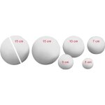 Boules en polystyr�ne 2 h�misph�res 15 cm
