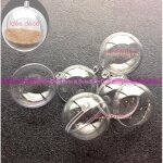 Gros lot de 100 petites boules diam 4 cm en plastique transparent sparable contenant cristal alimentaire ...