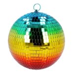 Boule disco facettes arc - en - ciel 20cm multicolore