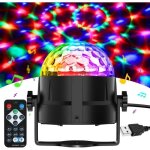 Boule disco de commande vocale 360� rotative boule � facette couleurs3 modes de musique de lumiere avec ...