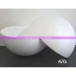Boule en polystyrne - lealoo -  40 cm - densit pro - sparable - paisseur de paroi 20 mm