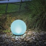 Lampe solaire boule multicolore 20cm - esotec - led rvb - energie solaire - dtecteur de mouvement
