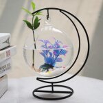 Boule verre suspendue - cratif - aquarium rond - support mtal - dcoration maison - moins de 20l