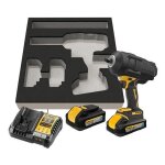 Boulonneuse � chocs xr 18v - 1 / 2 - dewalt - avec 2 batteries 18v 5. 0ah - chargeur - mousse pour servante ...