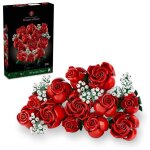 Bouquet de blocs roses rouges 822 pi�ces �ducatif d�coration cr�ative cadeau adapt� aux adultes et aux ...