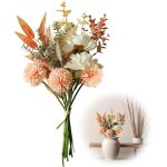 Bouquet de fleurs artificielles - estampille - hortensia - champagne - 2x24x44 cm - plastique et soie ...