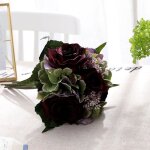 Bouquet de fleurs artificielles - roses et hortensias - soie - multicolore - dcoration de mariage