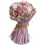 Bouquet fleurs sches roses 15cm rose pche