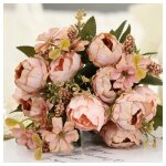 Bouquet de pivoines artificielles - ulisem - style vintage - 2 bouquets - pivoines en soie - hortensias ...