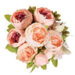 Bouquet de pivoines artificielles vintage en soie pour dcoration de mariage maison table jardin (rose ...