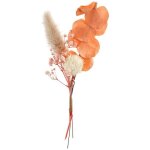 Bouquet romantique fleurs sches 12cm pche orange cuivre mandarine