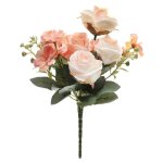 Bouquet romantique rose artificielle 31cm p�che