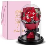 Bouquet de roses �ternelles en verre - suteo - rouge - 144x21x12 cm - 7 roses - d�coration int�rieure ...
