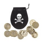 Bourse pirate avec pices dor