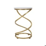 Bout de canap en mtal plateau en marbre spiral 27. 5 x 47. 5 cm