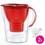 Bouteille et carafe filtrante brita marella rouge 2 mois (inclus 2 cartouches filtrantes maxtra pro all ...