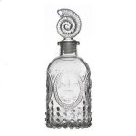 Bouteille - carafe  liqueur - whisky - vin en verre dcor mer - 17 cm